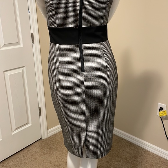 Pink Tartan herringbone pencil dress size 4 wool never worn - Picture 10 of 14